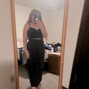 90’s Vintage Purple & Black Plaid Maxi Skirt 🖤🕉️